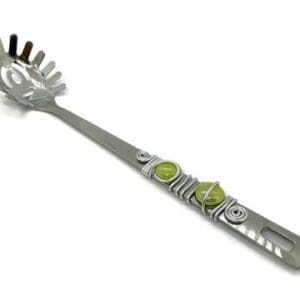 pasta spoon, wire wrapped assorted colors